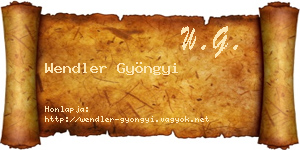 Wendler Gyöngyi névjegykártya
